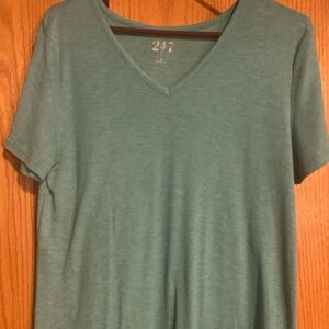Maurices Teal V-Neck Short Sleeve Tee